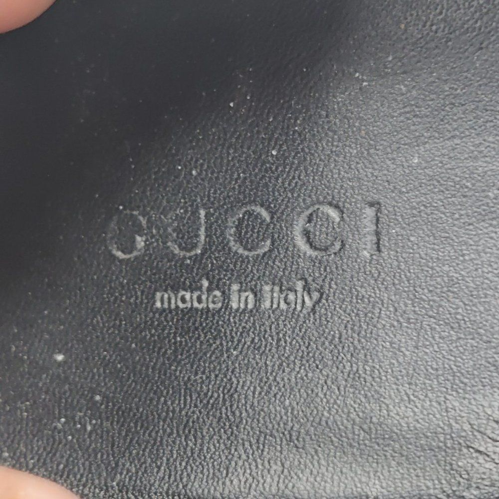 GUCCI ❤️💚 Guccissima Leather Web Stripe Ballet Flats Womens Size9.5 Blk 253315 - Picture 11 of 15